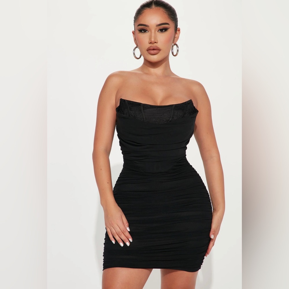 black FASHION NOVA mesh dress